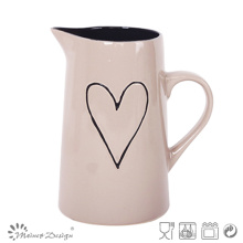 1 Litter Ceramic Heart Design Pitcher Hot Selling High Quality